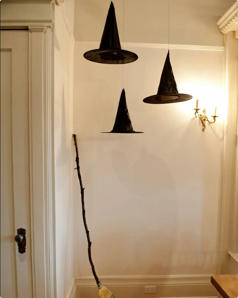 Floating Witch Hats for Magical Halloween Vibes