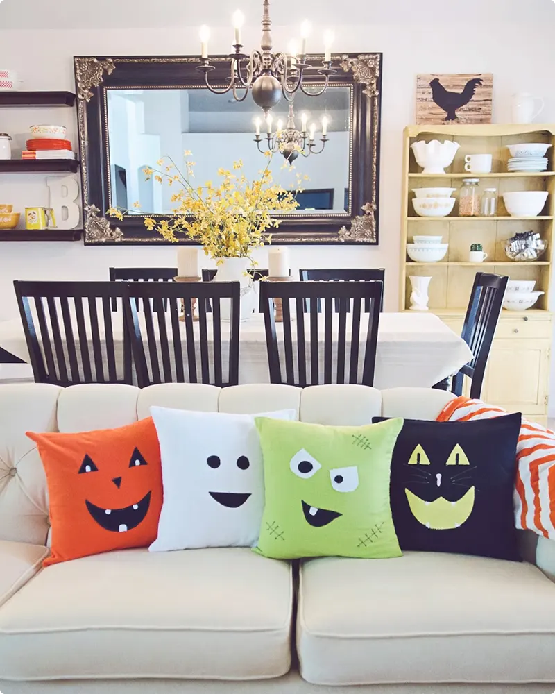 Fun and Festive Halloween Face Pillows