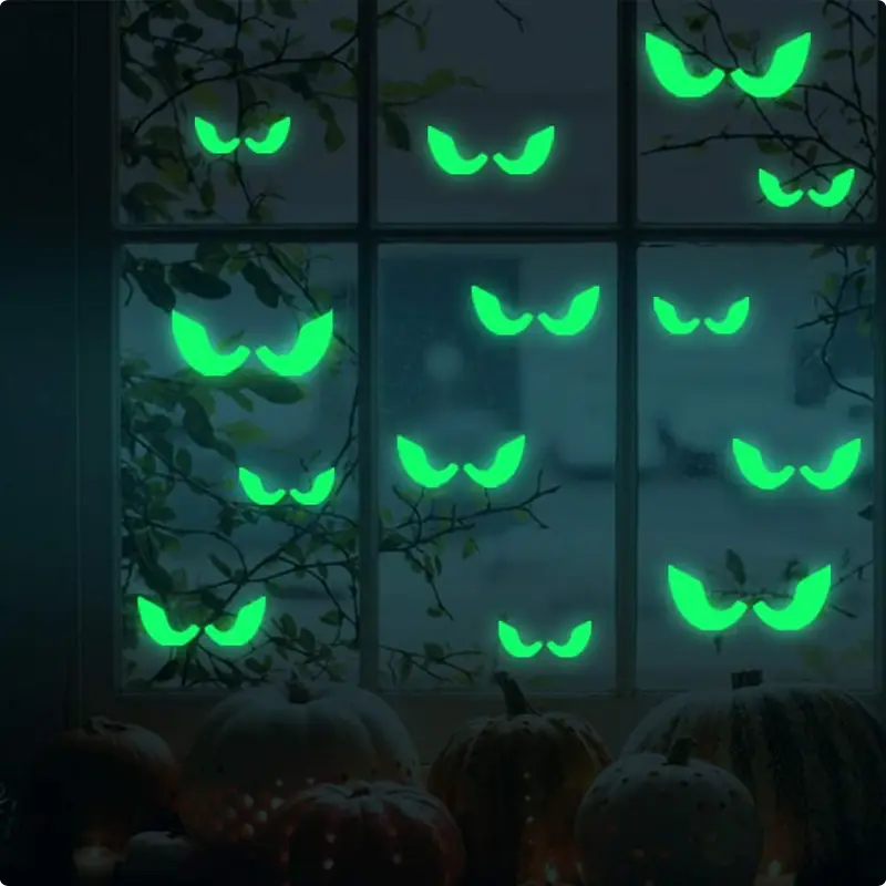 Glow-In-The-Dark Decals of Creepy, Angry Eyes Glaring at the Passersby