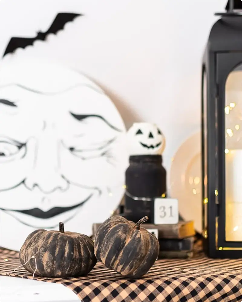 Matte Black Jars and Pumpkins for a Bold Look