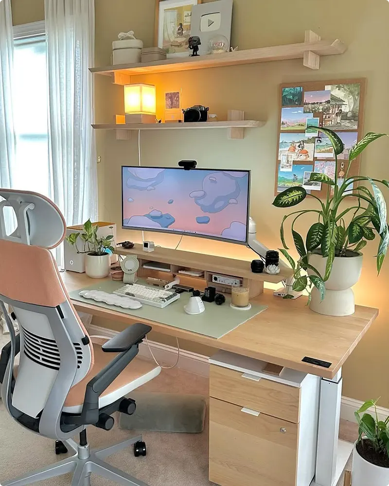 Minimal Yet Cozy Workspace