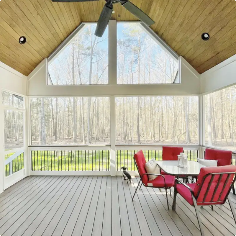 Modern Lines With Sleek Metal Railings on the Front Porch