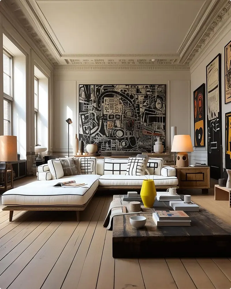Oversized Framed Art Leaning on the Wall