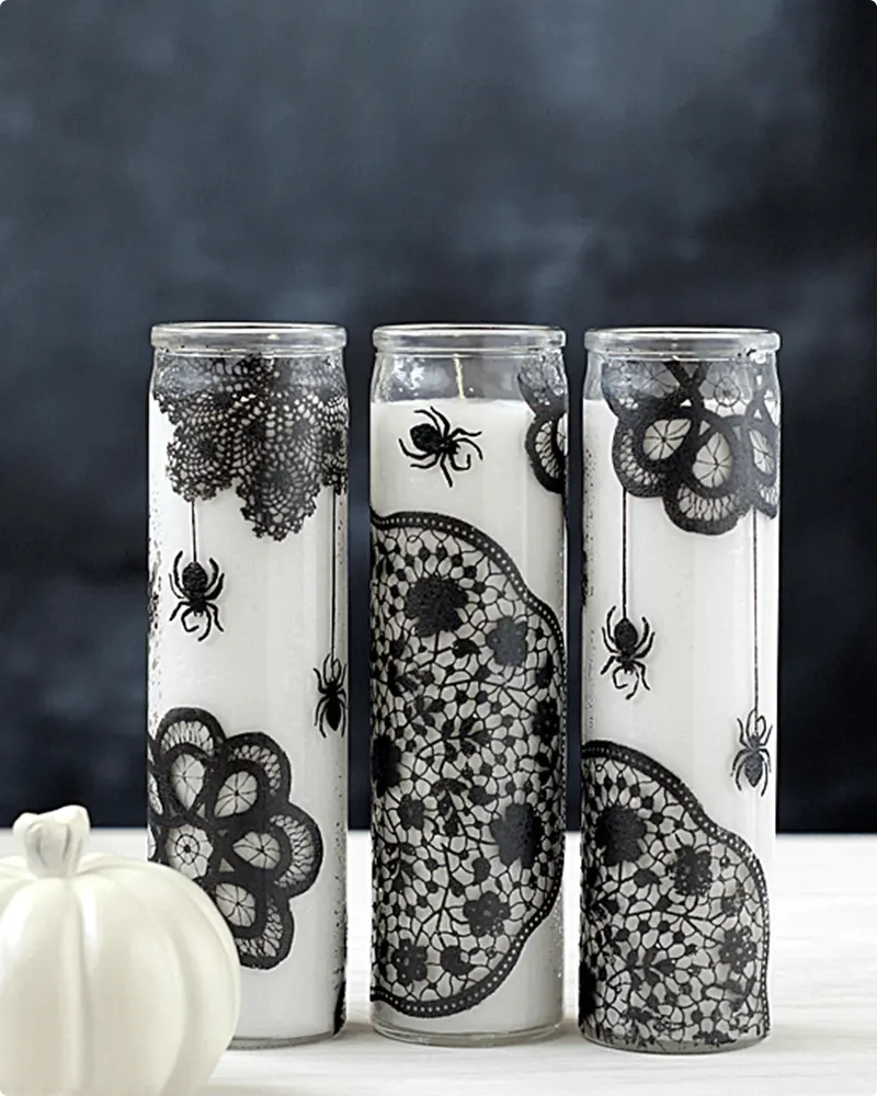 Simple Wicked Painted Candles for Easy Halloween Decor