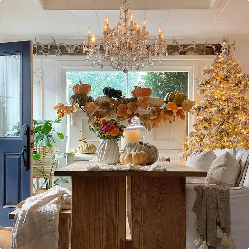 Stack Pumpkins in Your Window for a Whimsical Halloween Look