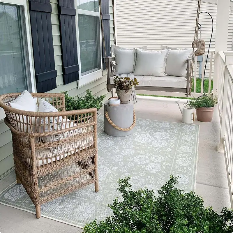 Swinging Into Comfort on a Front Porch With Charming Outdoor Seating