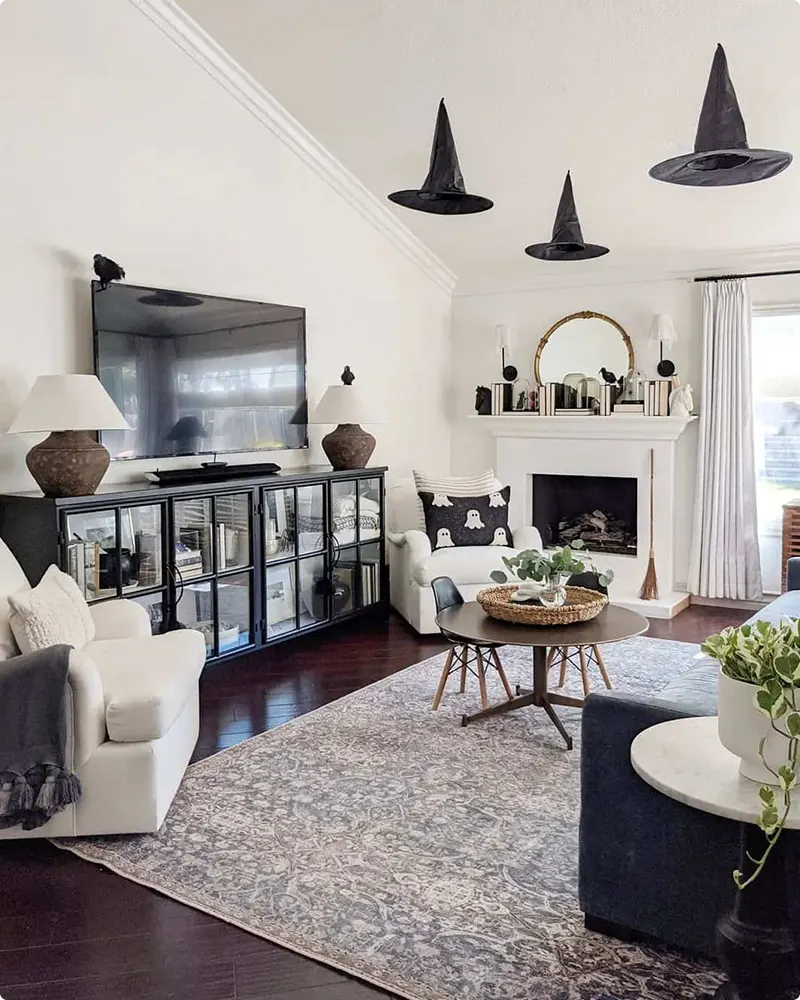 Witches’ Hats, Ghost Accents, and Sleek Black Console
