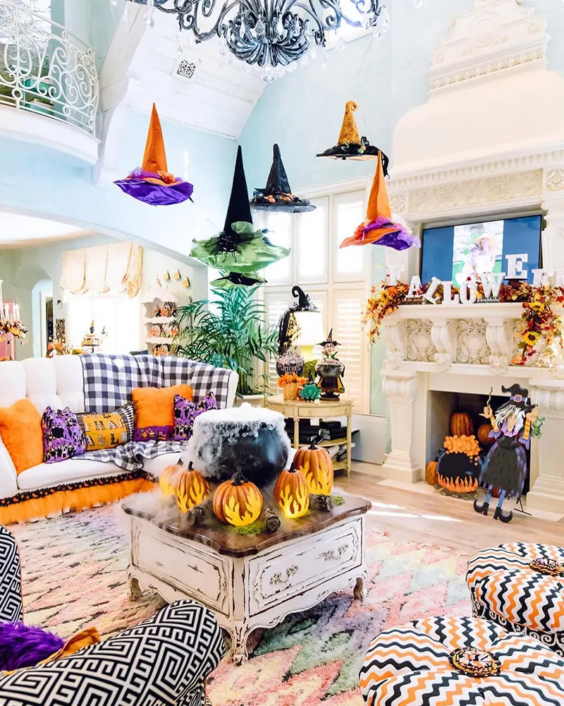 Enchanting Halloween with Floating Witch Hats