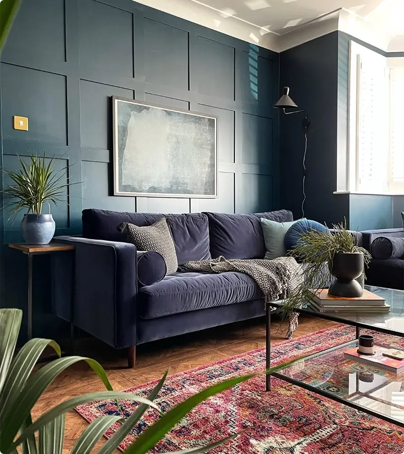 Navy Blue Painted Room