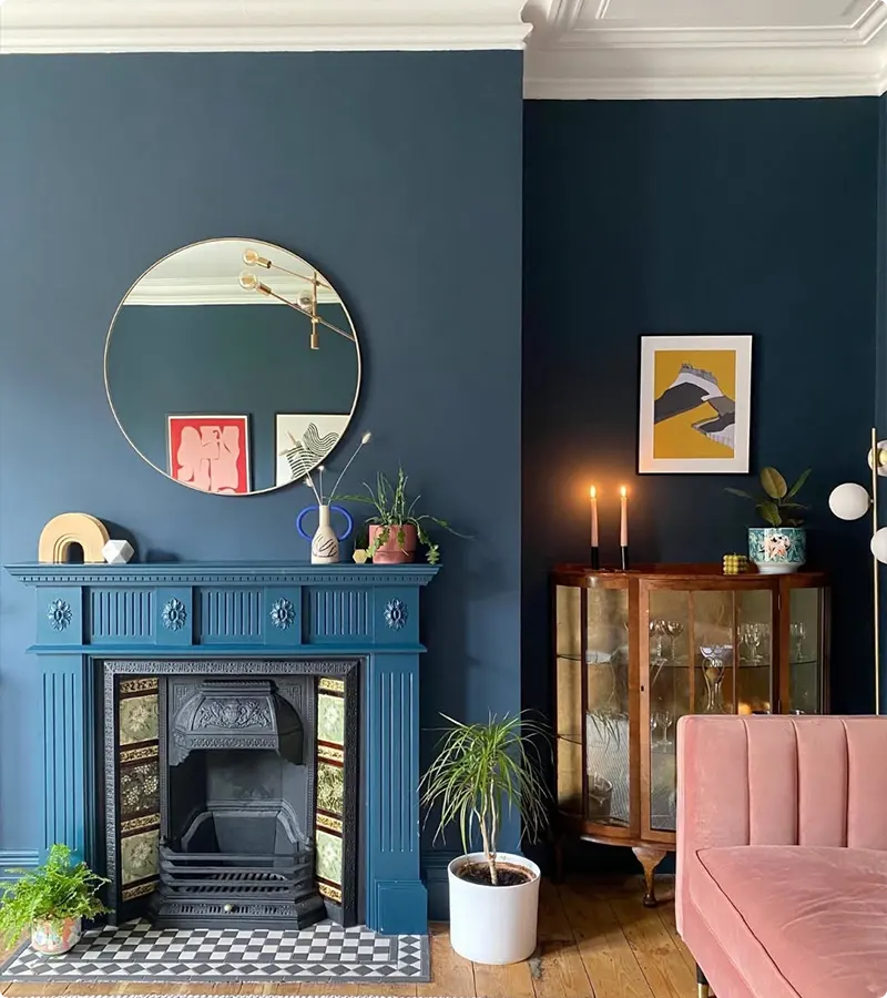 Navy Blue Painted Room