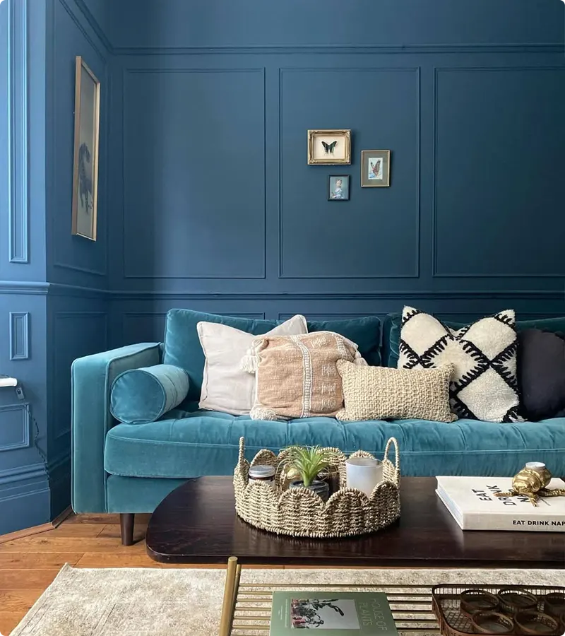 Navy Blue Painted Room