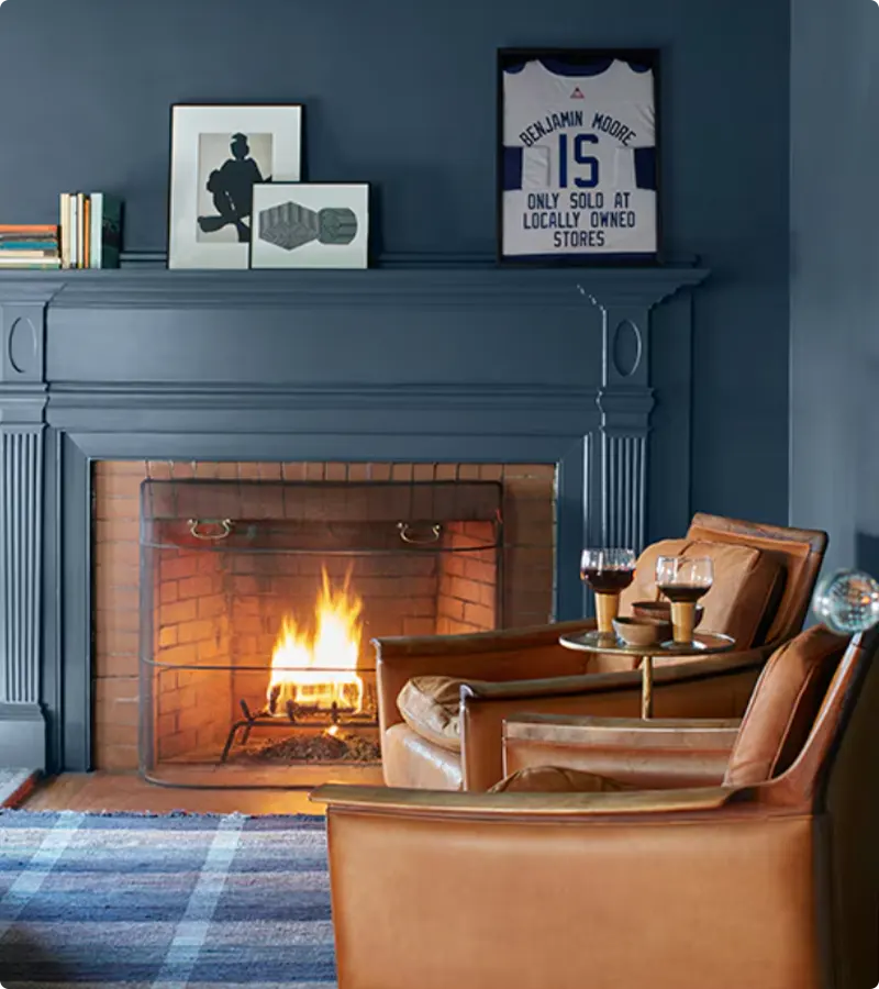 Navy Blue Painted Room