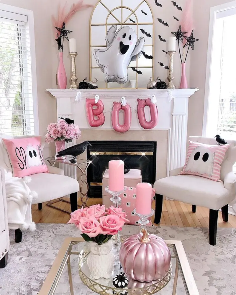 Pink and Pastel Halloween Decor