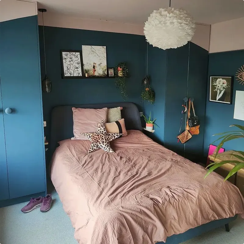 A Colorful Navy Bedroom