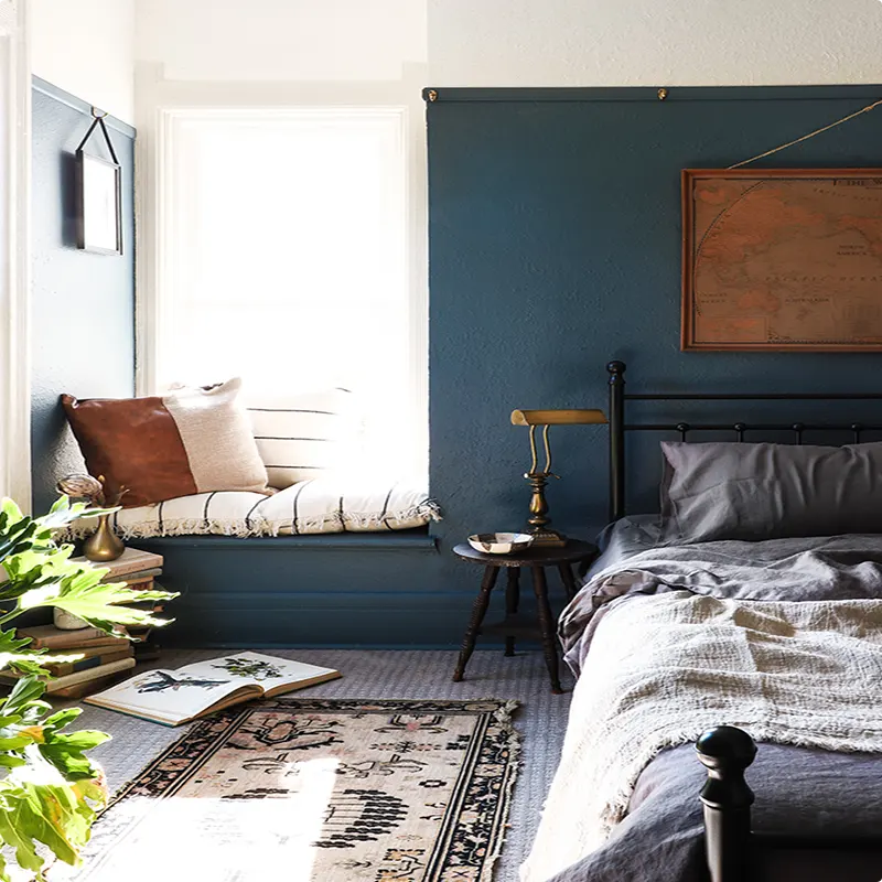 Rustic Charm in a Navy Cabin