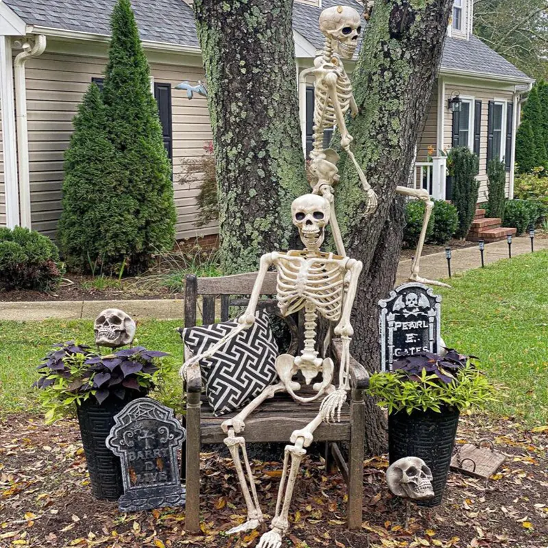 Spooky Skeletons Resting in a Garden